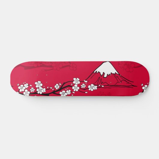 Japans stijl berglandschap en bloemen persoonlijk skateboard (Horizontaal)