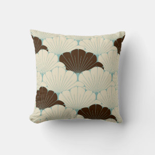 japans stijl blauw bladeren Tegel Kussen