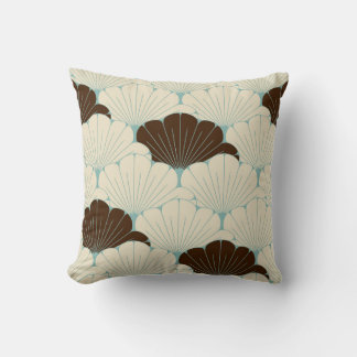 japans stijl blauw bladeren Tegel Kussen