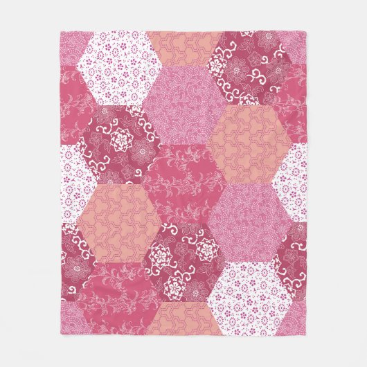 Japans Stijl Patchwork Patroon Ontwerp Fleece Deken (Voorkant)