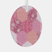 Japans Stijl Patchwork Patroon Ontwerp Glas Ornament (Voorkant Rechts)