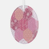 Japans Stijl Patchwork Patroon Ontwerp Glas Ornament (Voorkant links)
