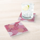 Japans Stijl Patchwork Patroon Ontwerp Glazen Onderzetter (Schuin)