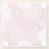 Japans Stijl Patchwork Patroon Ontwerp Glazen Onderzetter (Achterkant)