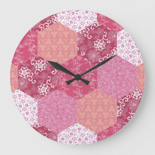 Japans Stijl Patchwork Patroon Ontwerp Grote Klok