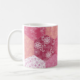 Japans Stijl Patchwork Patroon Ontwerp Koffiemok