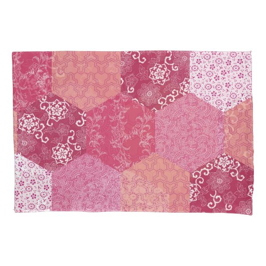 Japans Stijl Patchwork Patroon Ontwerp Kussensloop (Voorkant)