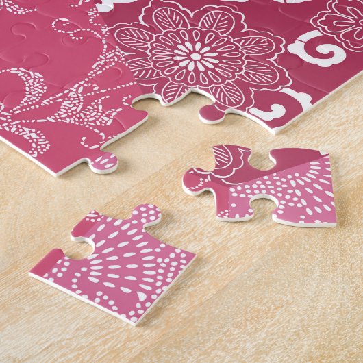 Japans Stijl Patchwork Patroon Ontwerp Legpuzzel (Zijkant)