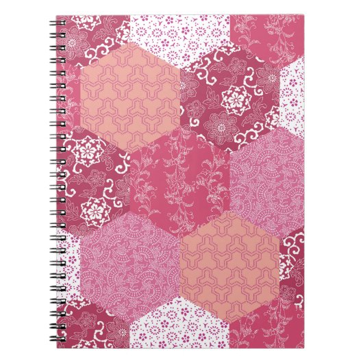 Japans Stijl Patchwork Patroon Ontwerp Notitieboek (Voorkant)