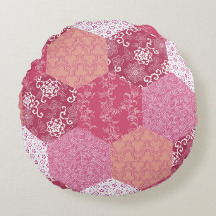 Japans Stijl Patchwork Patroon Ontwerp Rond Kussen