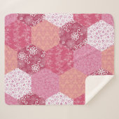 Japans Stijl Patchwork Patroon Ontwerp Sherpa Deken (Voorkant (horizontaal))