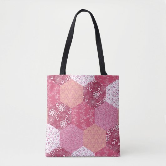 Japans Stijl Patchwork Patroon Ontwerp Tote Bag (Voorkant)