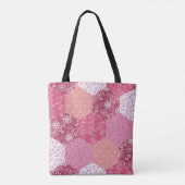 Japans Stijl Patchwork Patroon Ontwerp Tote Bag (Achterkant)