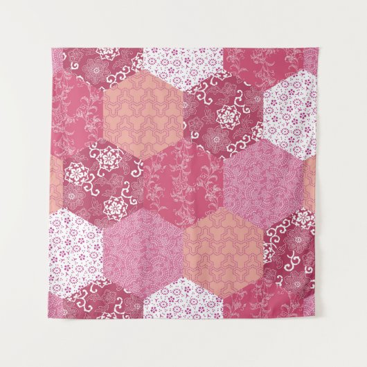 Japans Stijl Patchwork Patroon Ontwerp Wandkleed (Voorkant)