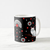 Japans Stijl Witte Kat Koffie Mok (Voorkant rechts)