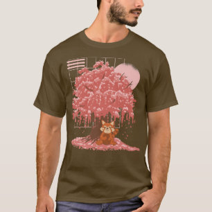Japans StijlCherry Blossom Sakura Japan Red Pan T-shirt