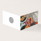 Japans stijlontwerp met rode ballen en wervelingen kaart (Buitenkant)