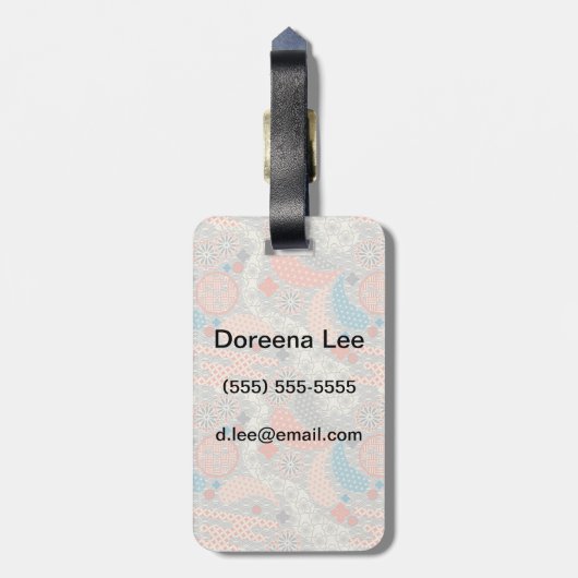 Japans stijlpatroon. Illustratie. Bagagelabel (Achterkant verticaal)