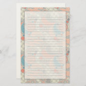 Japans stijlpatroon. Illustratie. Briefpapier (Voorkant / Achterkant)