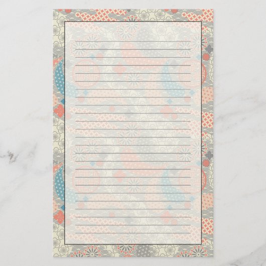 Japans stijlpatroon. Illustratie. Briefpapier (Voorkant)