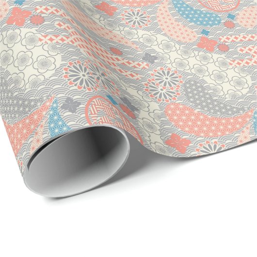 Japans stijlpatroon. Illustratie. Cadeaupapier (Rol Hoek)