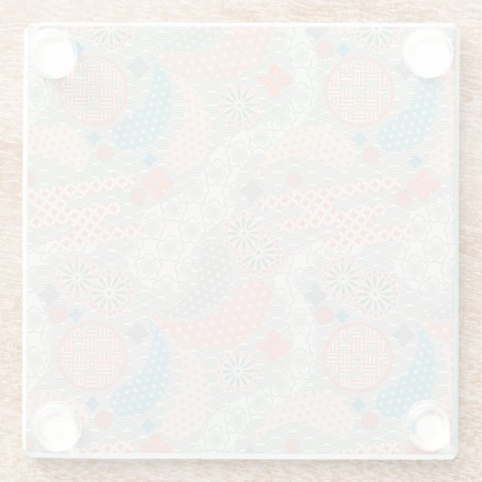 Japans stijlpatroon. Illustratie. Glazen Onderzetter (Achterkant)