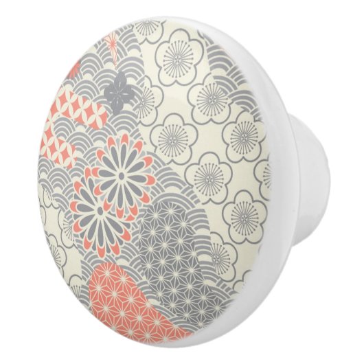 Japans stijlpatroon. Illustratie. Keramische Knop (Rechts)