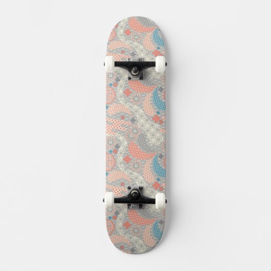 Japans stijlpatroon. Illustratie. Skateboard (Voorkant)