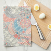 Japans stijlpatroon. Illustratie. Theedoek (Quarter Fold)