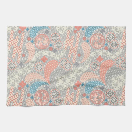 Japans stijlpatroon. Illustratie. Theedoek (Horizontaal)