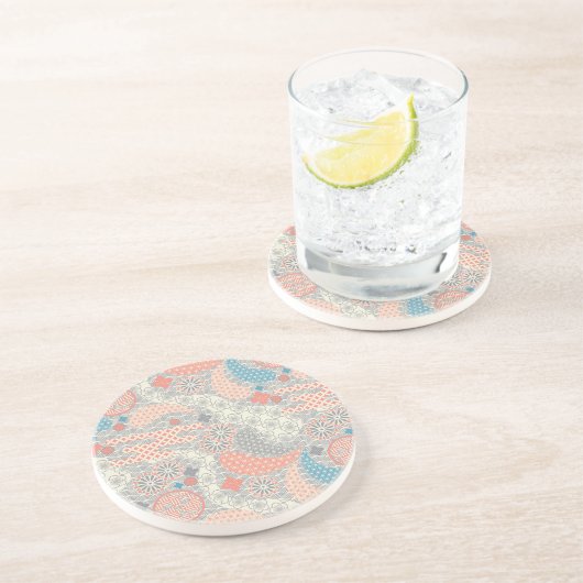 Japans stijlpatroon. Illustratie. Zandsteen Onderzetter (Zijkant)