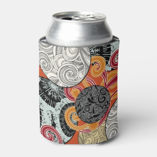 Japans stijlpatroon met ballen en wervelingen blikjeskoeler (Blikje Voorkant)