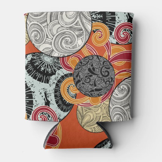 Japans stijlpatroon met ballen en wervelingen blikjeskoeler (Voorkant)