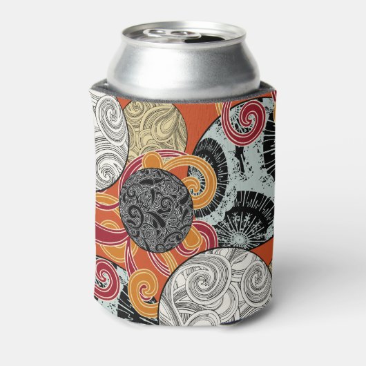 Japans stijlpatroon met ballen en wervelingen blikjeskoeler (Blikje Achterkant)