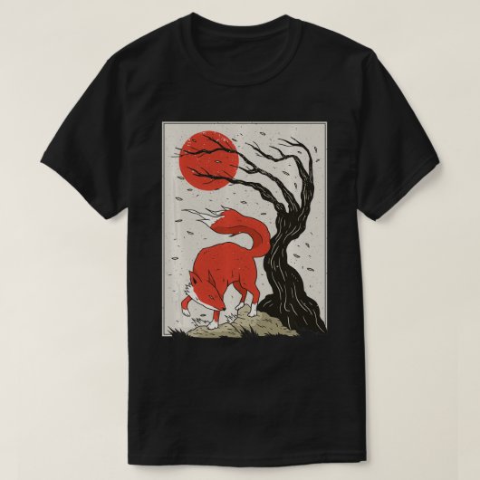 Japans stijlschilderij van de Fo, de Boom en de Zo T-shirt (Design voorkant)
