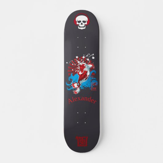 Japans stijlskateboard met anagram 風 aangepast persoonlijk skateboard (Voorkant)