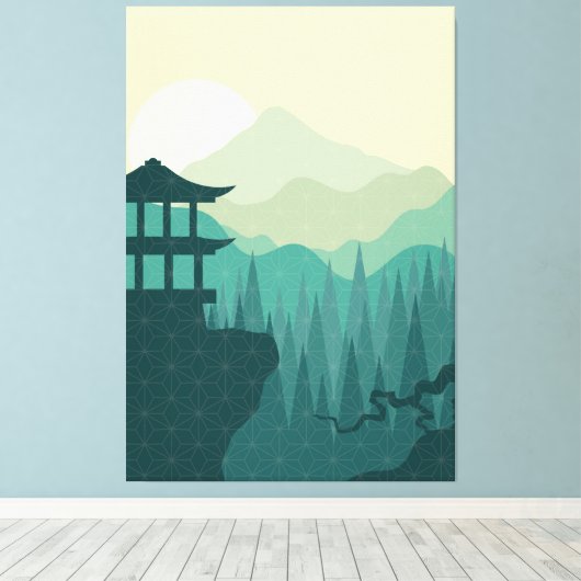 Japans stijltekencanvas afdrukken (Insitu (Houten vloer))