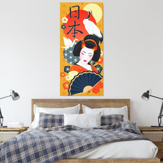 Japans stijltekencanvas afdrukken (Insitu (Slaapkamer))