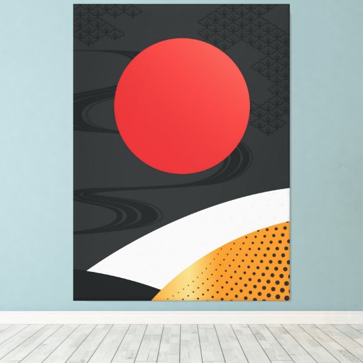 Japans stijltekencanvas afdrukken (Insitu (Houten vloer))