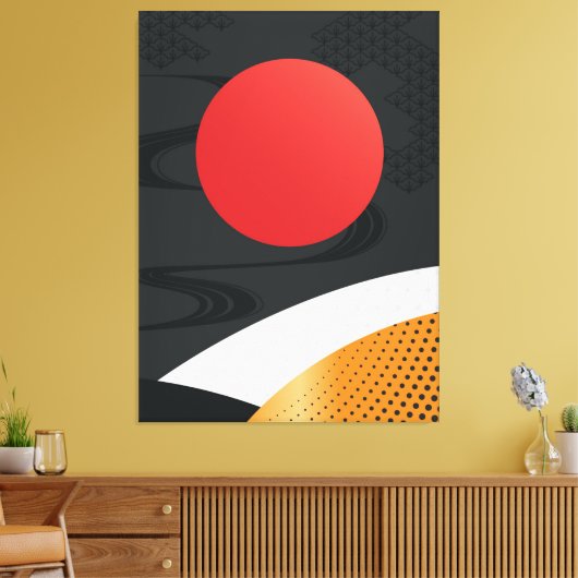 Japans stijltekencanvas afdrukken (Insitu (Woonkamer))