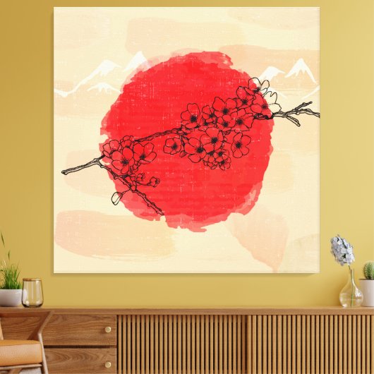 Japans stijltekencanvas afdrukken (Insitu (Woonkamer))