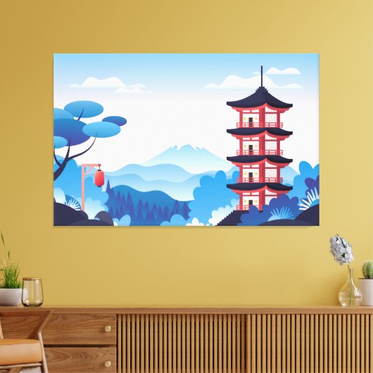 Japans stijltekencanvas afdrukken (Insitu (Woonkamer))