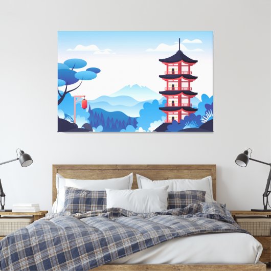 Japans stijltekencanvas afdrukken (Insitu (Slaapkamer))