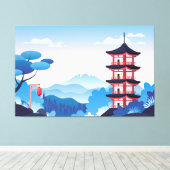 Japans stijltekencanvas afdrukken (Insitu (Houten vloer))