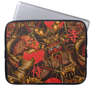 Japans stijlvol  naadloos patroon met een samur laptop sleeve