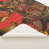 Japans stijlvol  naadloos patroon met een samur sherpa deken (3/4)