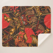 Japans stijlvol  naadloos patroon met een samur sherpa deken (Voorkant (horizontaal))