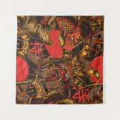 Japans stijlvol  naadloos patroon met een samur wandkleed (Voorkant (horizontaal))