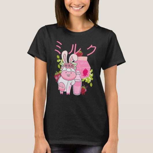 Japans Strawberry Milk Pop Design T-shirt (Voorkant)