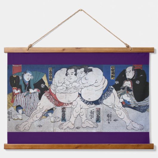 Japans Sumo worstelen, Kuniyoshi Hangend Wandkleed (Voorkant)